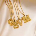 MECYLIFE 26 Initial Letter Pendant Necklace 18K Gold Plated Stainless Steel Jewelry Alphabet Necklace