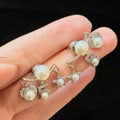 Small Fragrant Wind Multi Pearl Heart Stud Earrings 3-8mm Natural White Bread Freshwater AAAA Grade Luxury Women's