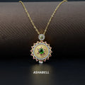 ASHABELL Customized S925 Sterling Silver Plated 18K Gold Italian Craftsmanship Natural Diopside Diamond Pendant Necklace