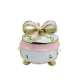 SHINNYGIFTS Antique Imitation Christmas Gift Bell Bow Trinket Box Plated Metal Enamel Jewelry Gift Box for Weddings Other