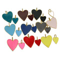 JS1540 Hot Sale 18KGold Plated Colorful Enamel Neon Heart Charm Pendants for Necklace Earring Making Supplies
