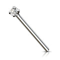 G23 Solid Titanium Fishtail Prong-Setting Claw Nose Ring Trendy Fashionable Nose Pin for Engagement Parties Piercing Body