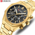 CURREN Man WristWatch Waterproof Chronograph Men Watch Top Brand Silver Stainless Steel Sport Male Clock 8440
