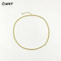 WT-BFN034 Fashion Exquisite Woman Gold Brass Chain with 18k Gold Plated Chain Bracelet Link Chain for Jewelry Finding