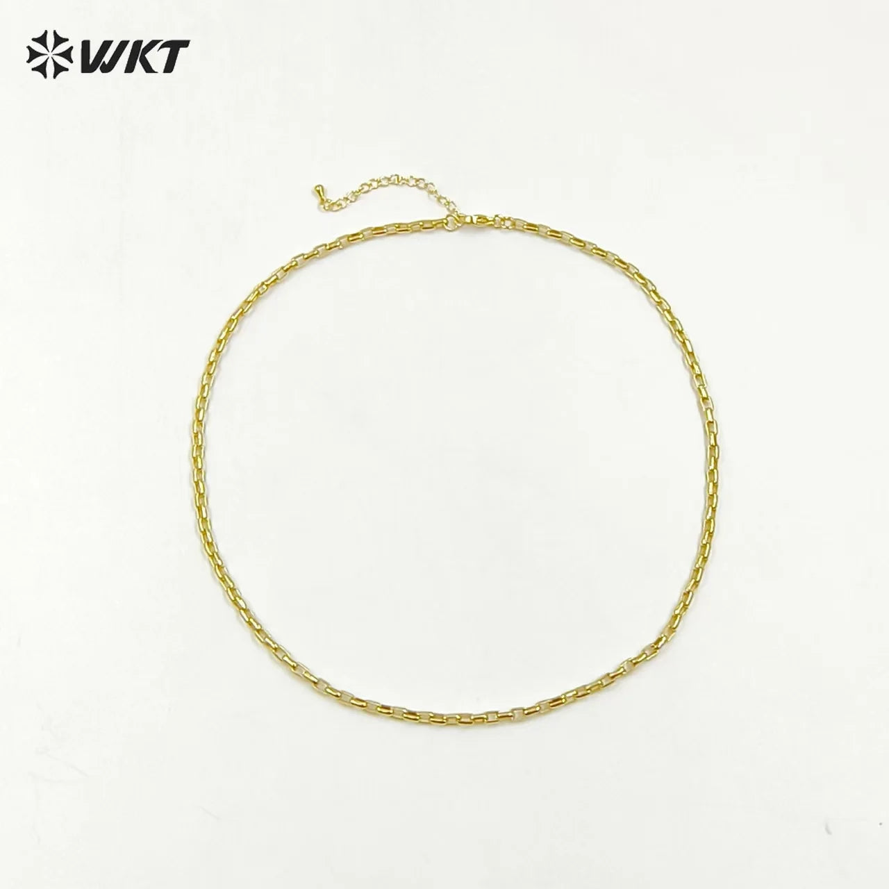 WT-BFN034 Fashion Exquisite Woman Gold Brass Chain with 18k Gold Plated Chain Bracelet Link Chain for Jewelry Finding