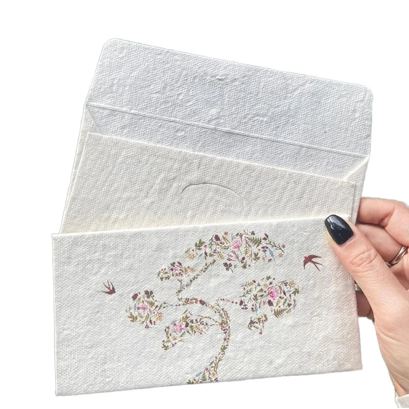 Custom Wedding Art Paper Mailing Envelopes Greeting Cards Offset Printed Screen Printing Embossed Finish Custom Die Cut Shape