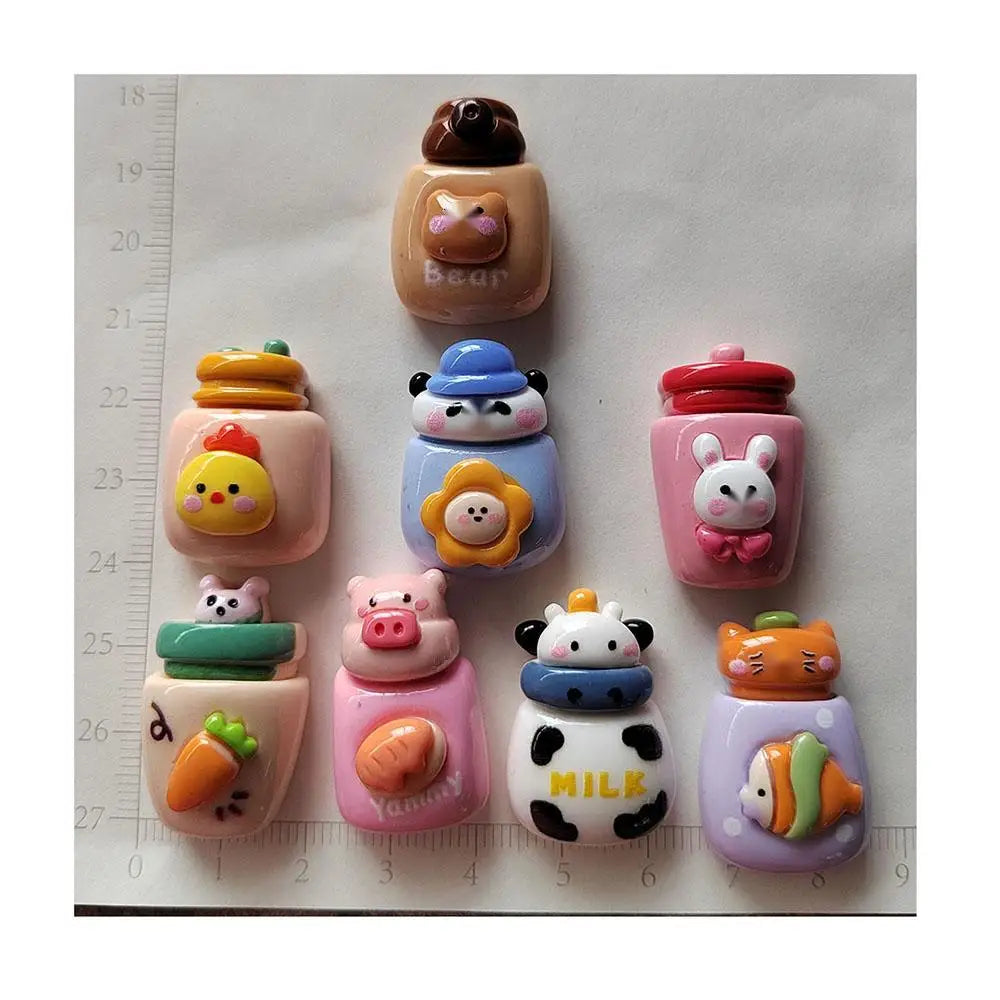 Animal Bottle Resin Charms Cow Bear Pig Rabbit Duck Bottles Flat Back Jewelry Hair Head Wear Scrapbooking Mmaking