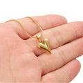 18K Gold Stainless Steel Heart Pendant Necklace Snake Bone Chain for Gift Engagement Party