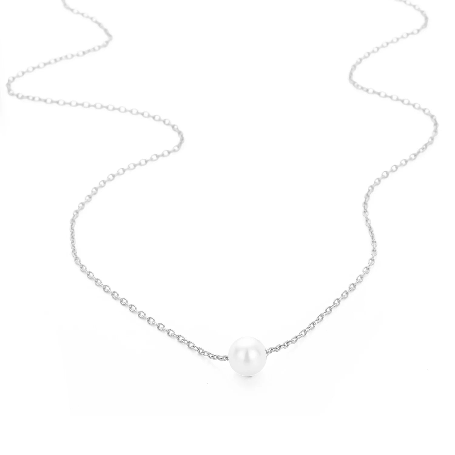 Wholesale 5mm Freshwater Elegant Dainty Wedding Delicate Chain Pearl Necklace