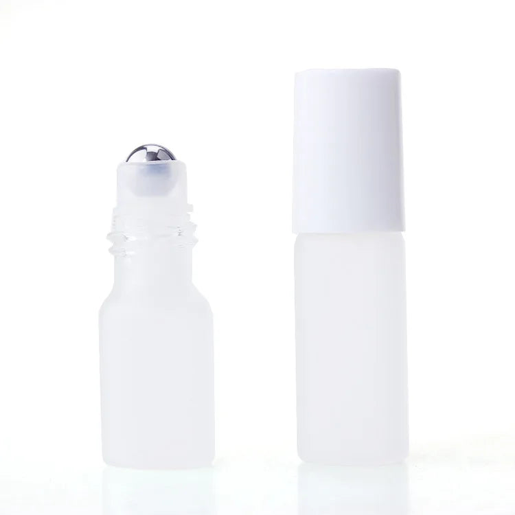 3ml White Glass Roll on Perfume Bottle White Cap