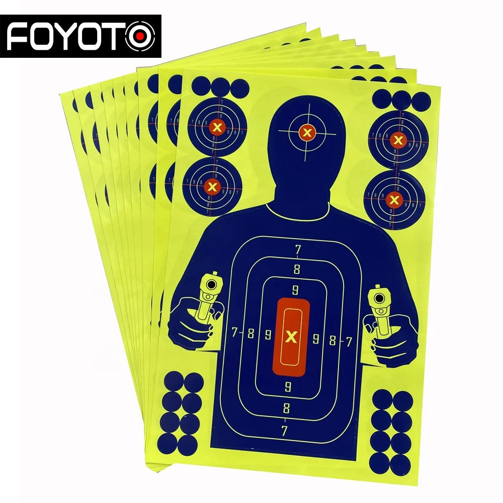 New 12*18inch Humanoid Shooter Splash Splatter Self Adhesive Burst Shooting Paper Target