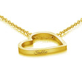 Personalized Stainless Steel Custom Name Necklace Romantic Heart Pendant Name Engraved Claw Setting Inlay for Weddings Parties