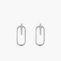 Ailmay Real 925 Sterling Silver Personality Geometric Fashion Clear CZ Stud Earrings for Women Girls Party Accessories Jewelry