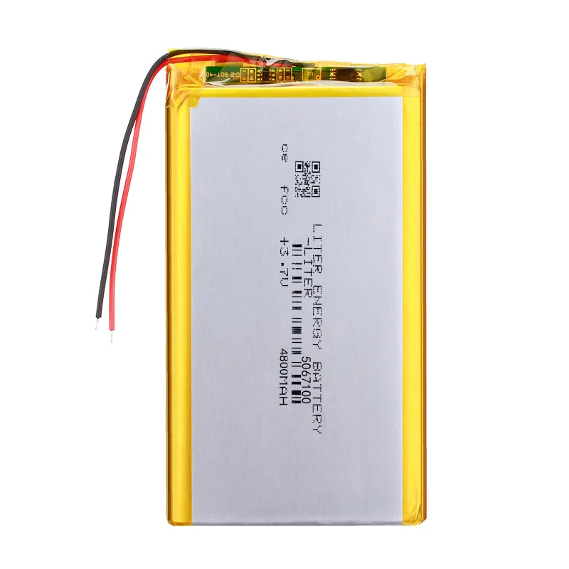 3.7V 4800mAH 5067100 Polymer Lithium Ion Battery  Li-ion Battery for Tablet Pc 7 Ich 8 Inch 9inch