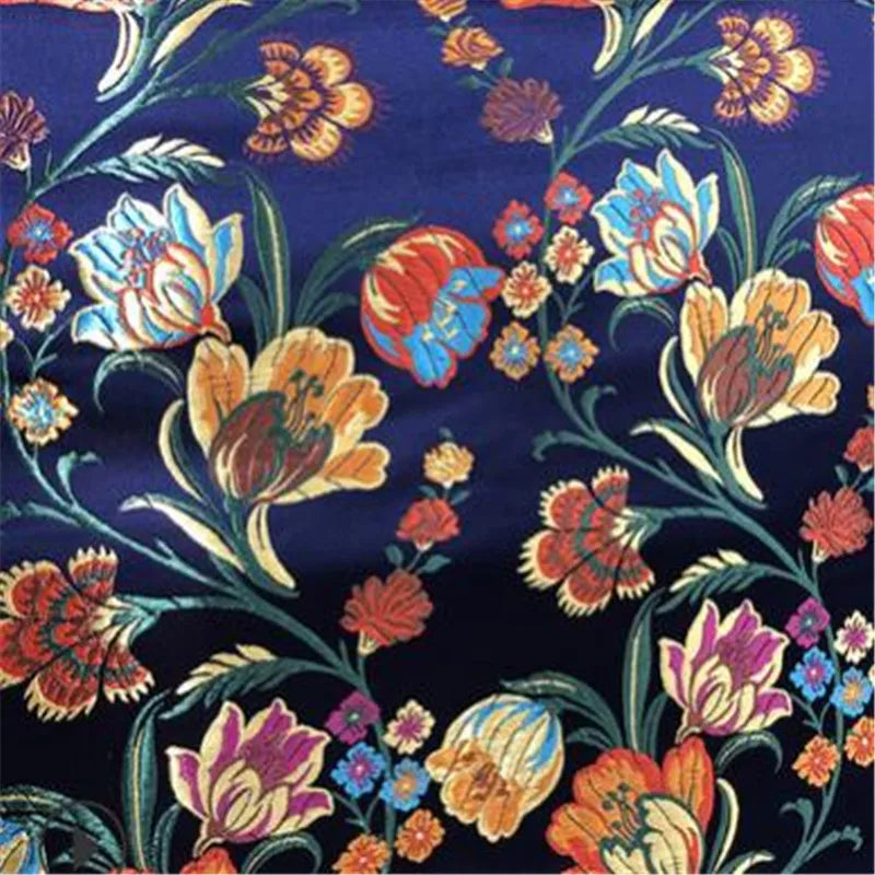 Hot Sale Competitive Price Ready Goods Affordable Price Tulip Pattern Embroidered Jacquard Brocade Fabric for Clothes