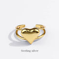 Top Quality Love 18K Gold-plated Heart Ring for  Valentine's Day Couple Women Jewelry