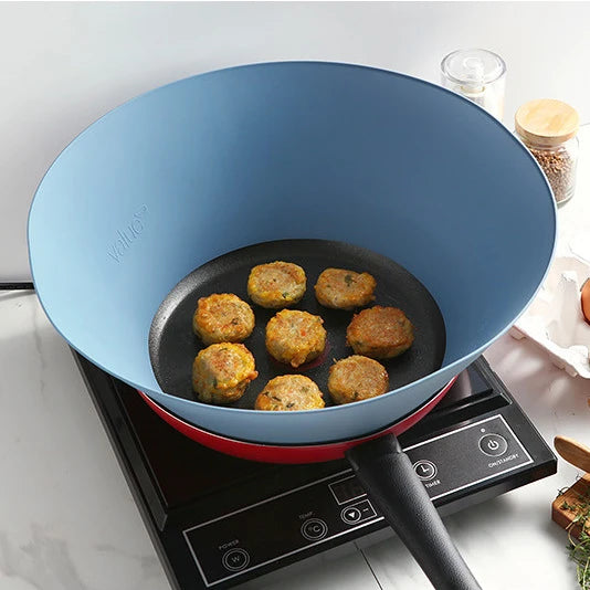 Silicone Splatter Guard Non-Stick Silicone Frying Wall Proof Pot Cooking Splash Guard Oil Splash Proof for Kitchen