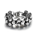 Hip Hop Trendy Man Jewelry Waterproof Silver Man Bracelet Stainless Steel Skull Bracelet