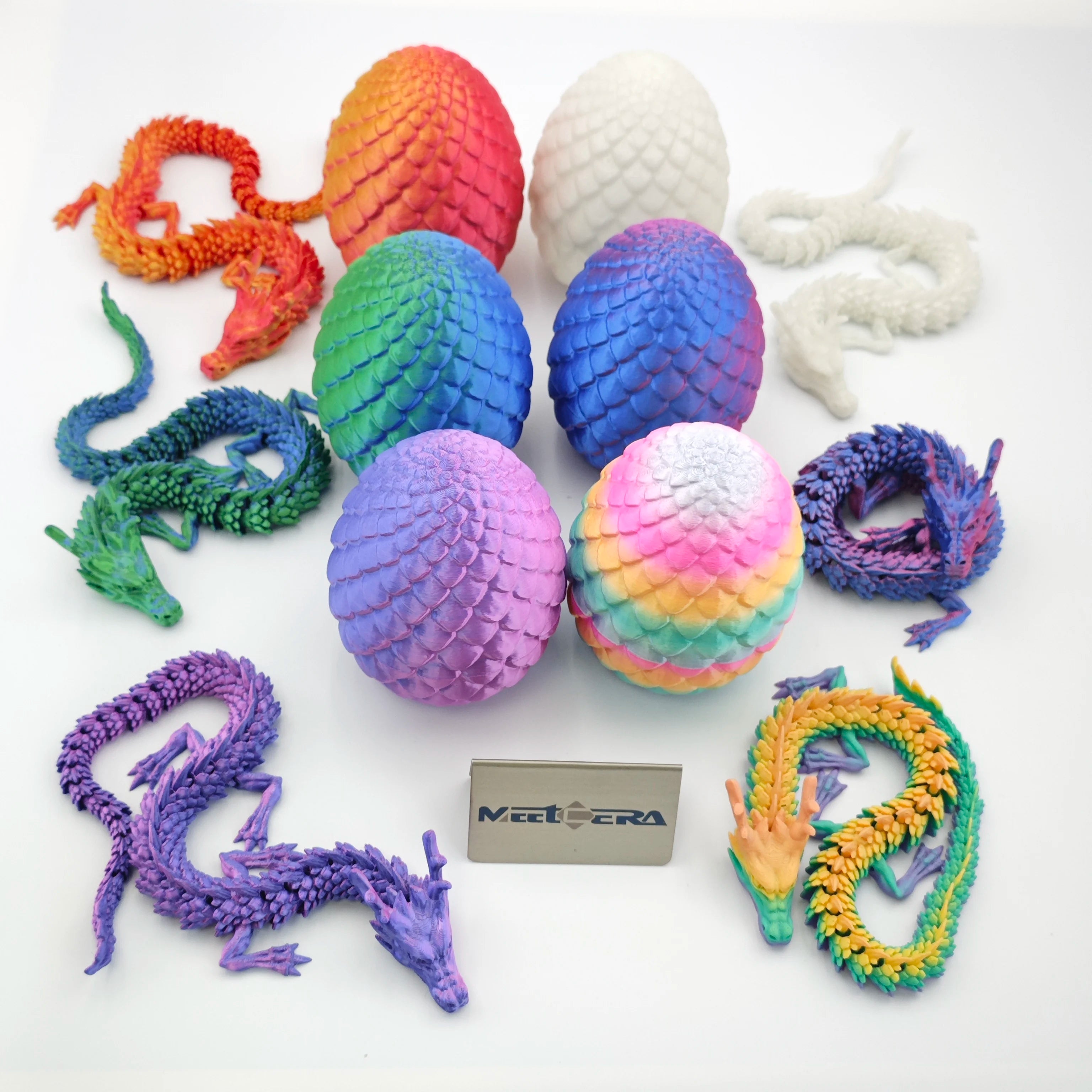 2026 Customized New Style 3D Printed Dragon Toy Model Colorful 3D Dragon Egg PLA Printed Animals