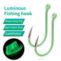 3#-12# Luminous Fishing Hooks High Carbon Steel Barbed Hook Fluorescent Fishing Gear Accessories Fishinghook