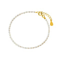 Fashion Handmade S925 Sterling Silver 2mm Small Rice Pearl Beaded Elegant Temperament Jewelry Bracelet YF2997