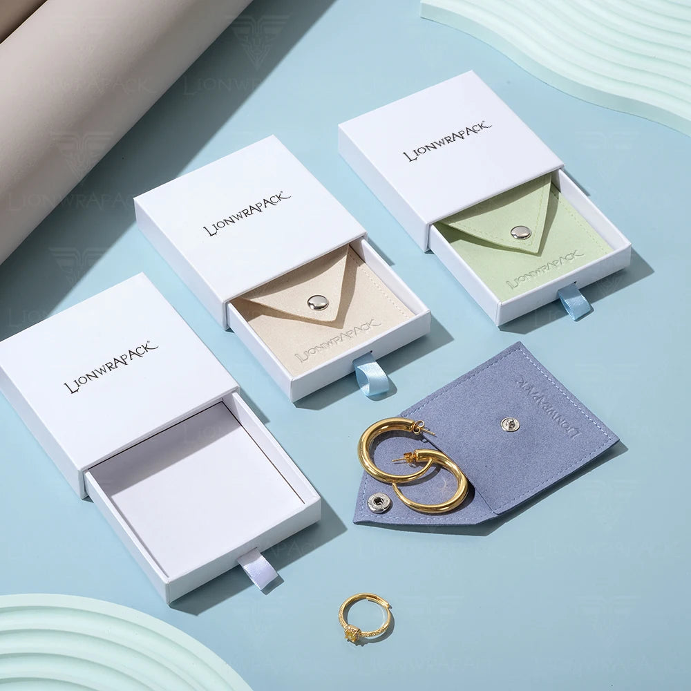 Lionwrapack Custom Branded Eco-Friendly White Jewelry Box With Drawers for Rings and Necklaces