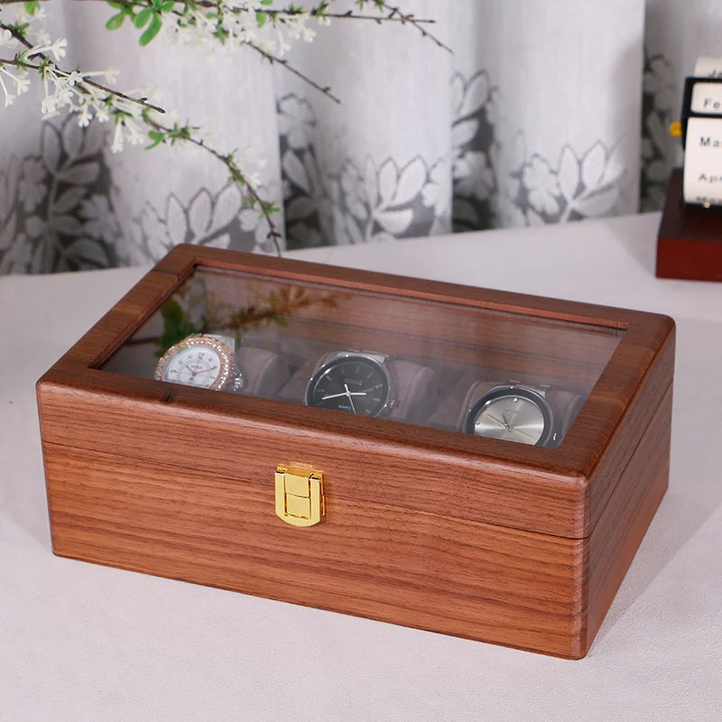High-end Luxury Wholesale Wooden Watch Storage Box  Gift Packaging Watch Box with Velvet  Wrist Watch Storage Box
