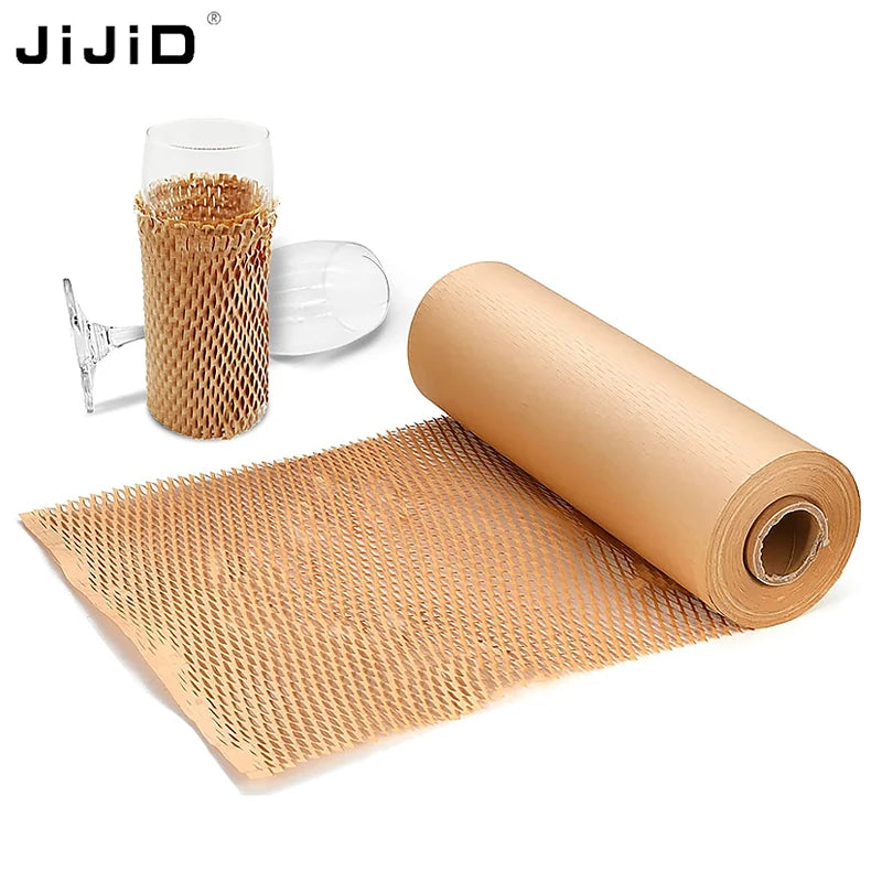 JiJiD 38cm Biodegradable Cushion Wrap Paper Honeycomb Paper Wrap Kraft Paper for Packaging
