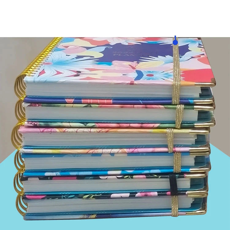Custom Logo 2022-2023 A4 A5 Pink Spiral Weekly Monthly Manifestation Goal Diary Journal Planner Agenda Notebook