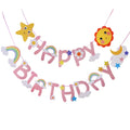 Happy Birthday Flag Banner Stars Sunflower Rainbow Moon Pendant Party Supplies Paper Decoration for Birthday Parties