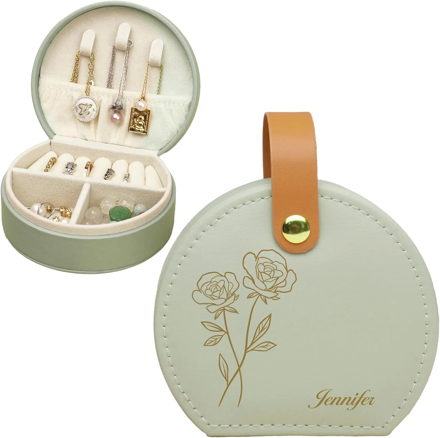 Customize Your Name Creative Portable Handbag Jewelry Storage Box Mini Portable Travelling Jewelry Box Jewelry Organizer Case