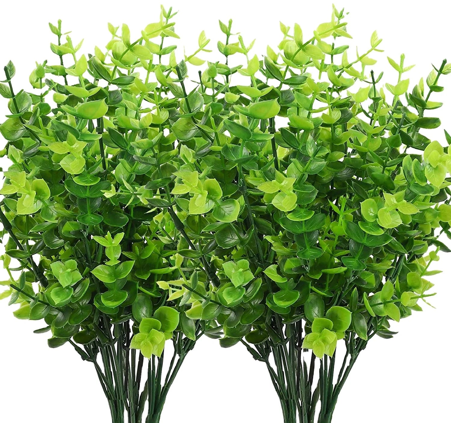 8pcs Artificial Plastic Boxwood Shrubs Stems Greenery Plants for Indoor Outdoor Christmas Decorations for Home Wedding Courtyard