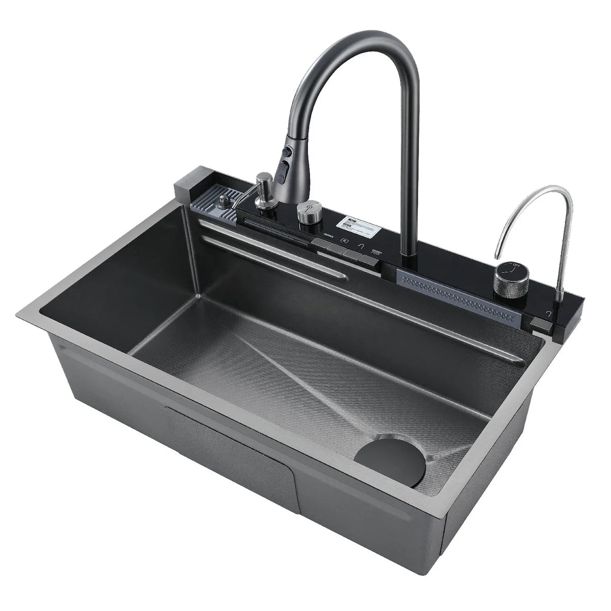 Big Discount 75x45cm Kitchen Stainless Steel Sink Waterfall Smart Kitchen Island Sink with Faucet for Farmhouse Kitchen MegaBDM
