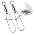 Rikimaru Anti-Winding Bearing One Ring Stainless Steel Snap Fishing Swivel With Pin Connector 40pcs/pack Link Snap Swivels