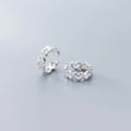S925 Sterling Silver Women Hollow Heart Clip Earrings Wholesale Fashion Jewelry