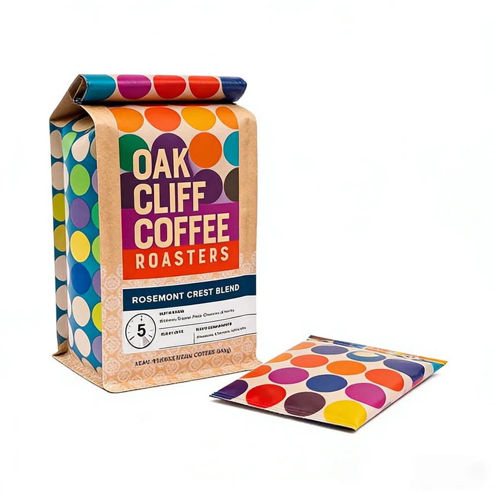 100% Biodegradable Custom Kraft Coffee Bean Packaging Flat Bottom 500g  Paper Coffee Tea Bag With Valve
