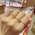 Aimgal Fine Jewelry AU750 18K Gold Filled 1mm Cocktail Ring 5D 0.1g No Mold Release Process Non-Deformable Matte Engagement