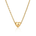 18k Gold Plated Stainless Steel Heart Shaped Alphabet Initial Letters Tiny Small Charm Collar Statement Pendant Necklace Gift