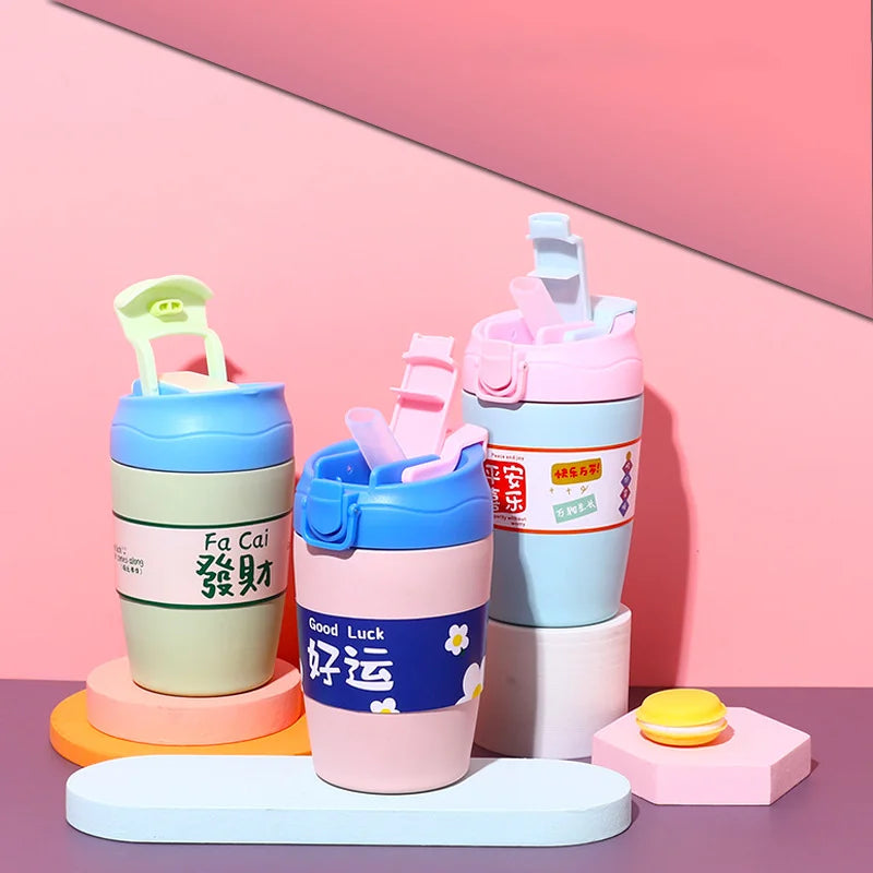 Double Drink Metal Insulated Tumblers Stainless Steel Cups Coffee Mugs Tumbler With Straw for Party