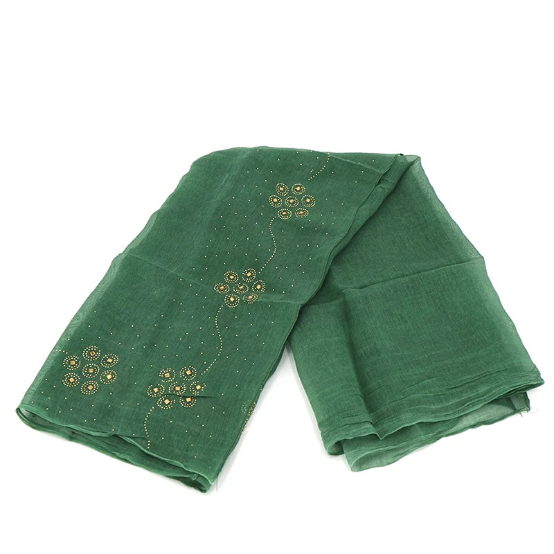 Wholesale Custom Made square Hot Drill Silk Polyester Hijab Scarf Muslim Hijab Hot Selling Scarf Silk Polyester Hijab