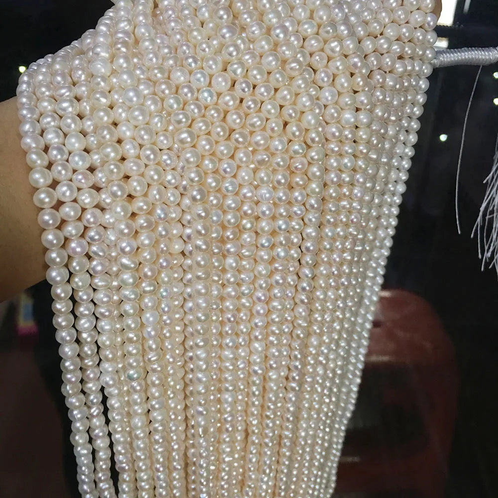 5-6 mm Near Round Nature Pearl Loose Wholesale Nature Freshwater Pearl in Strand