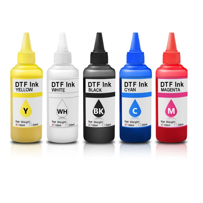 OCBESTJET DTF Ink 100ML Set Film Transfer Printing Inks for DTF Ink Head Printer 1390 1400 1410 1430 for Epsom 8550