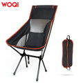 WOQI Modern High-Back Moon Camping Chair Ultralight Portable Folding Beach Chair for Outdoor Hiking and Garden Use