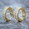 CAOSHI New Design Trendy Gold Hoop Earrings for Women Men Crystal Clear Shiny Earring Luxury Beautiful Hoop Earrings Unisex 2025