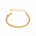 Fenny 18K PVD Gold Plated Simple Chunky Basic Stainless Steel Herringbone Bracelet Stainless Steel Jewelry Wholesale