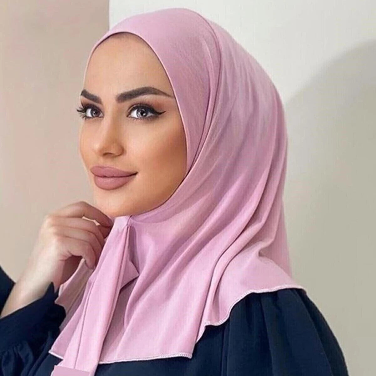 Wanyi Cotton Jersey Silk Satin Long Modern Hijab Scarf Factory Supply Hot Selling High Quality Ninja Full Cover Inner Underscarf