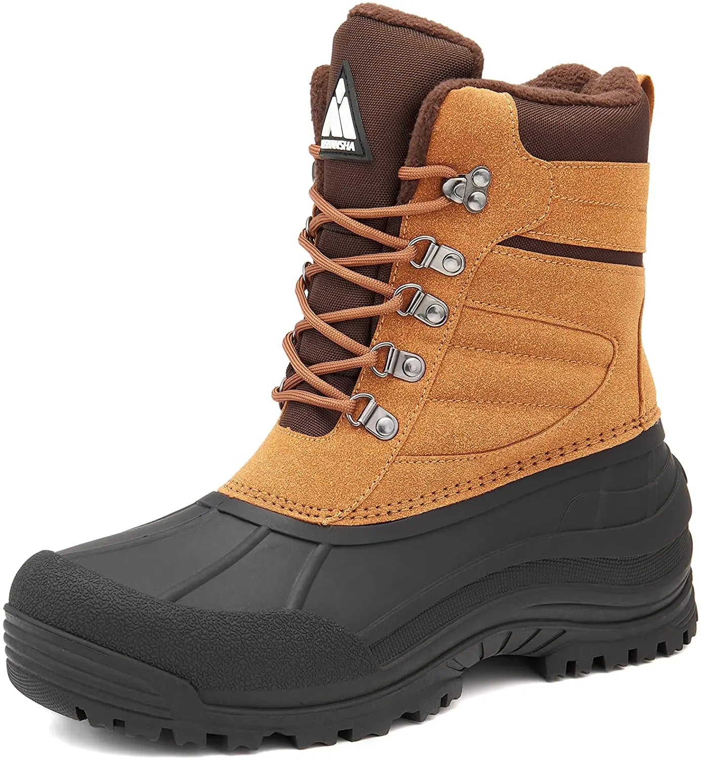 Fashionable Women Mid-Calf Waterproof Anti-Slip Winter Snow Boots with Soft Faux Fur Lining