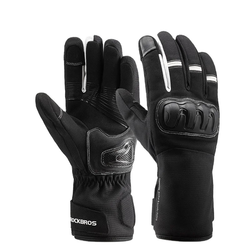 ROCKBROS Full Leather Motorbike Gloves Waterproof Knuckle Protection Classic Hardshell Motorcycle Gloves