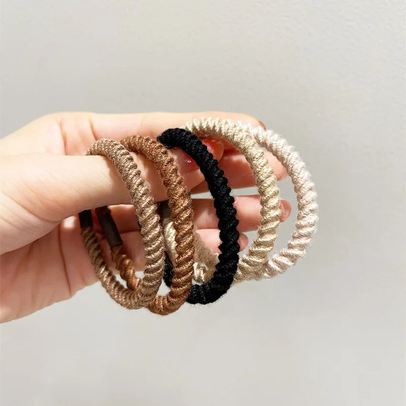 Small Mini Thin Elestics Ponytail Holder Hair Bands Thick Curl Hair No Crease Soft Hair Ties Accessories for Women Girls