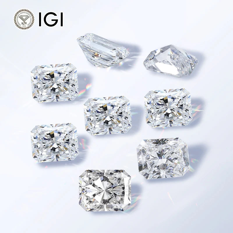Starsgem Raw Loose GemstonesIGI Genuine Lab-Grown CVD Cut Diamonds  HPHT and VS Carat 1ct Radiant Shape Diamond